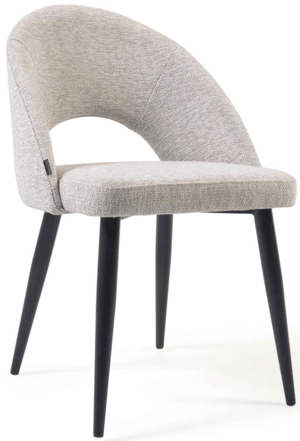 Design dining chair "Lydia" - structured fabric beige