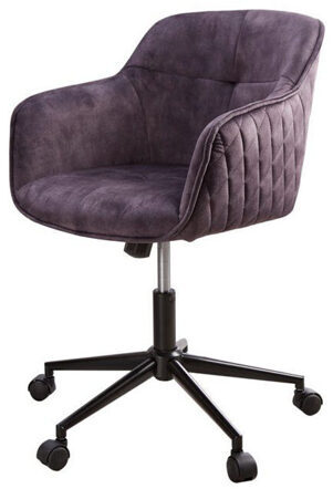 Chaise de bureau "Leonie" avec housse en velours - gris foncé