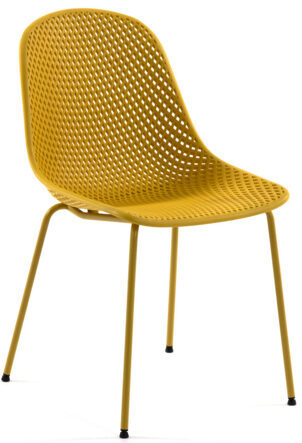 Indoor / outdoor design chair Quino - mustard yellow