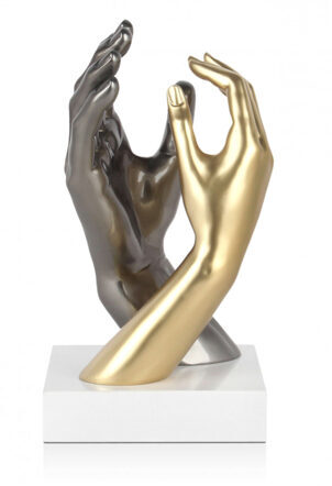 Design sculpture Touching Fingers - Gold