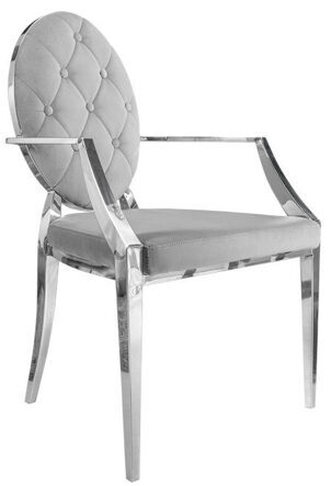 Armchair "Modern Baroque" - Stainless Steel/Grey