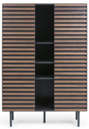 Highboard Kira 105 x 155 cm - mit furniertem Nussbaum