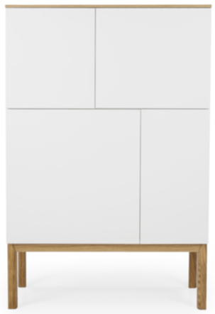 Highboard "Patch" 138 x 92 cm - White Matt / Natural Oak