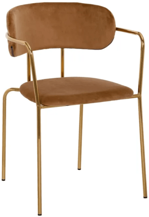Design chair "Messy" with armrests - light brown