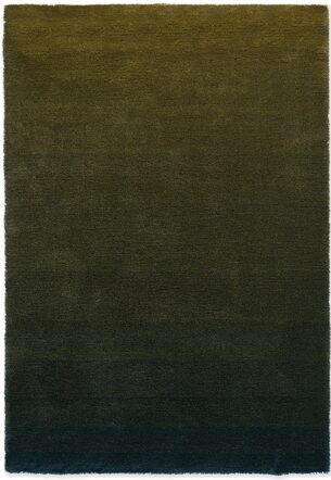 High-pile designer rug "Shade Low" Brass/Indigo - made of 100% pure new wool