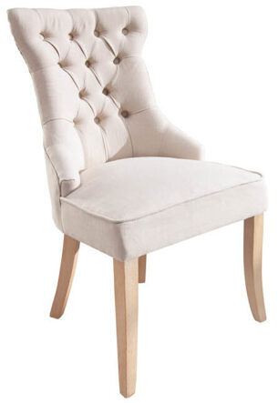Elegant chair "Castle" with handle - linen beige