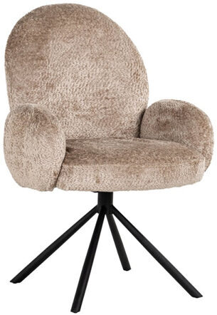 Swivel design chair "Jolie" with armrests - Natural Sheep