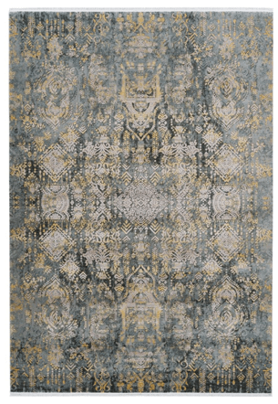 High-quality designer carpet "Orsay 700" gray/yellow, with 3D effect