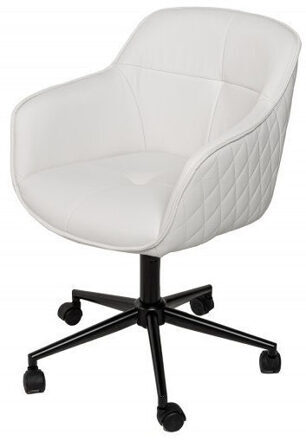 Chaise de bureau "Leonie" avec revêtement en similicuir - blanc