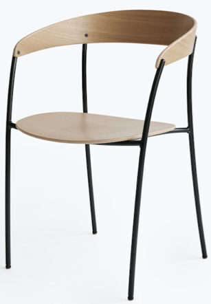 Design Stuhl „Missing“ mit Armlehnen - Eichenholz geölt