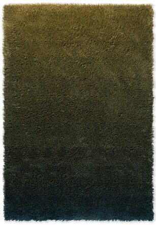 High-pile designer rug "Shade High" Brass/Indigo - made of 100% pure new wool