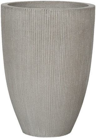 Large indoor/outdoor flower pot "Ridged Vertically Ben" Ø 40/ H 55 cm - cement