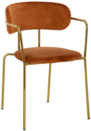 Design chair "Messy" with armrests - copper