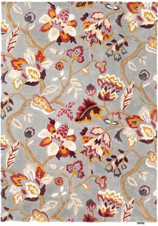Designer rug "Amanpuri" Grey/Plum - hand-tufted