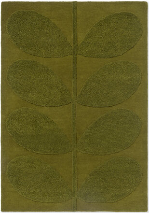Tapis design "Solid Stem" vert olive - tufté main, 100% pure laine vierge