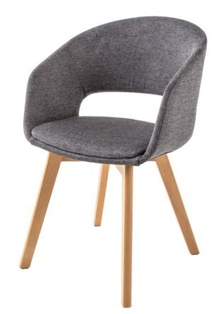 High quality design chair "Nordic Star" - textured fabric gray