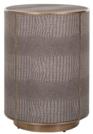 Side table "Classio" with faux leather cover in crocodile look Ø 45.5/ H 61 cm
