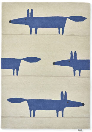 Designer Teppich „Mr. Fox“ Pebble/Denim - handgetuftet, aus 100% reiner Schurwolle