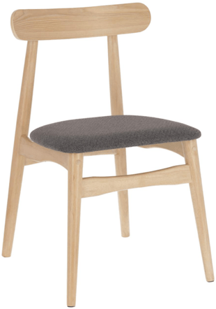 Massivholz Design Stuhl „MIMMO“ - Natural/Dunkelgrau