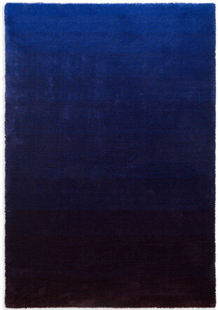 Hochflor Designer Teppich „Shade Low“ Blue/Aubergine - aus 100% reiner Schurwolle