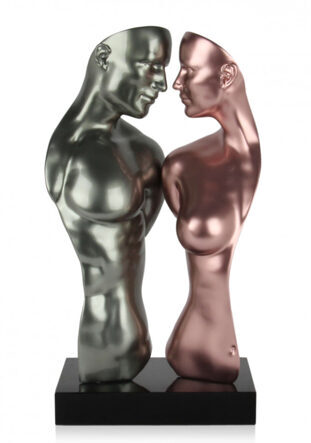 Design-Skulptur zwei Liebende - mehrfarbig