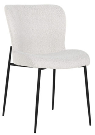 Design Stuhl „Darby“ - Bouclé Weiss/Schwarz