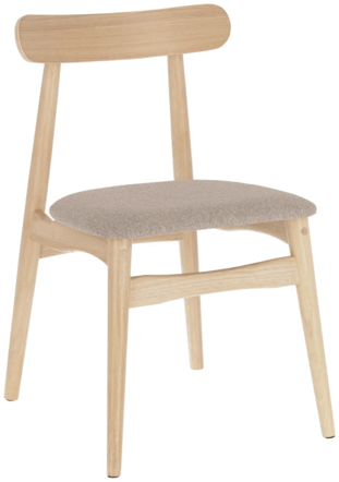 Solid wood design chair "MIMMO" - Natural/beige