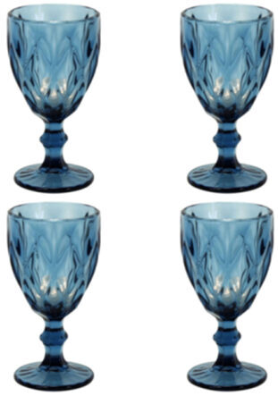set of 4 wine glasses "Zuma" 2 dl, blue