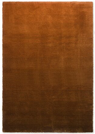 Tapis design à poils longs "Shade Low" Amber/Tabacco - 100% pure laine vierge