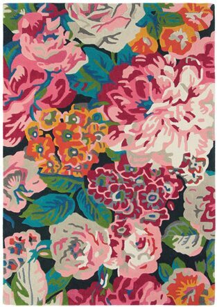 Designer Teppich „Rose & Peony“ - handgetuftet, aus 100% reiner Schurwolle