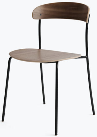 Design Stuhl „Missing“ ohne Armlehnen - Nussbaumholz