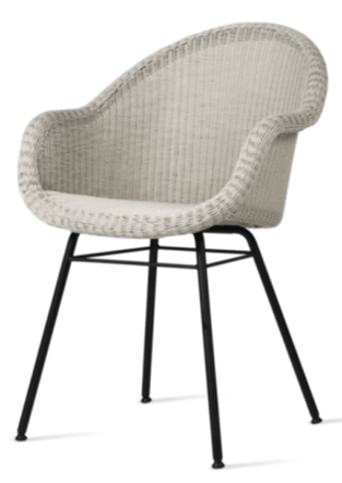 Wicker armchair "Edgard" - Black/Old Lace