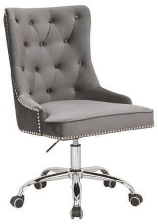 Chaise de bureau "Victoria" avec revêtement en velours - gris