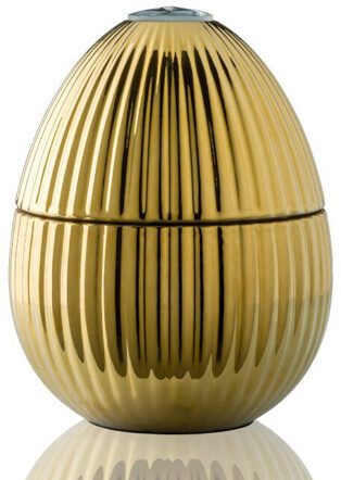 Vergoldete (18 Karat) XL Designer-Duftkerze „Bois de Russie“ Golden Egg 3400 g / 280 Std.