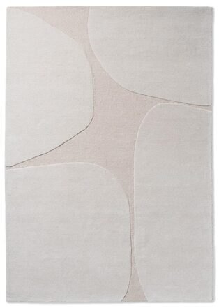 Designer Teppich „Decor Plateau“ Double Cream - handgetuftet, aus 100% reiner Schurwolle