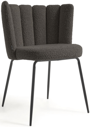 Design Stuhl „Aurelia“ - Bouclé Schwarz