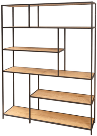 Design shelf "Slim Line" 135 x 185 cm - black / wild oak