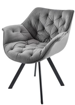 Design chair "Miley" with armrests - gray