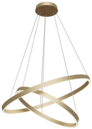 Flexible LED-Hängelampe „Rim Gold“ 2 Ringe Ø 80 cm