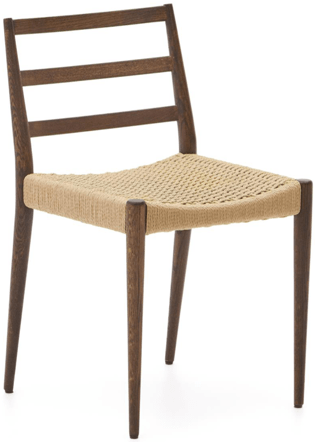 Chaise en bois massif de haute qualité "Xalla" - finition chêne / noyer