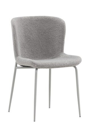 Dining chair "Modesto" - Bouclé Light Grey/White