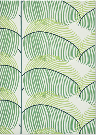 Indoor/outdoor designer rug "Manilla Leaf" Bottle Green