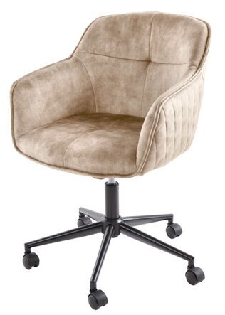 Office chair "Leonie" with velvet upholstery - Champagne Greige