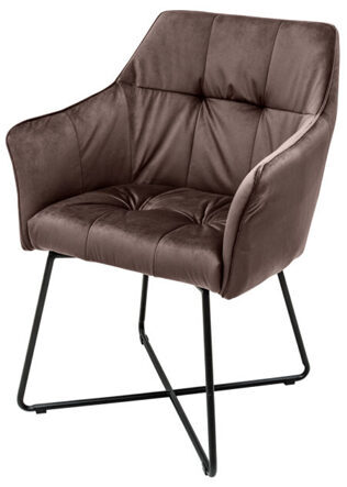 Velvet design chair "Lofty"- velvet taupe