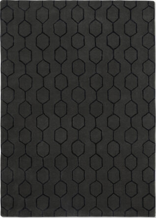 Tapis design "Gio" noir - tufté main, 89% pure laine vierge