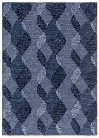 Designer rug "Decor Riff" Water Blue - hand-tufted, made of 100% pure new wool