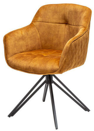 Swivel design chair "Euphoria" - velvet mustard yellow