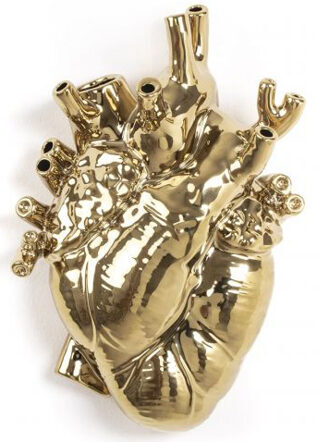Grand vase design "Love in Bloom Gold" en porcelaine