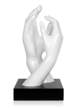 Design sculpture Touching Fingers - White