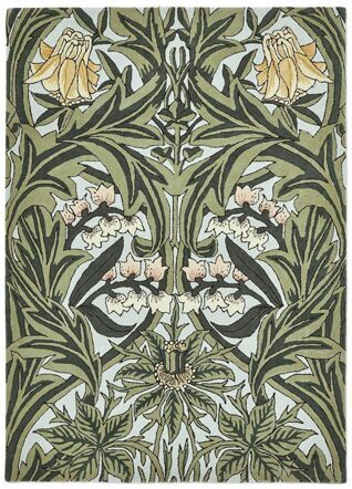 Designer Teppich „Morew Bluebell“ Leafy - handgetuftet, aus 100% reiner Schurwolle